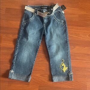 Baby Phat Dark Denim Jeans with Silver Belt